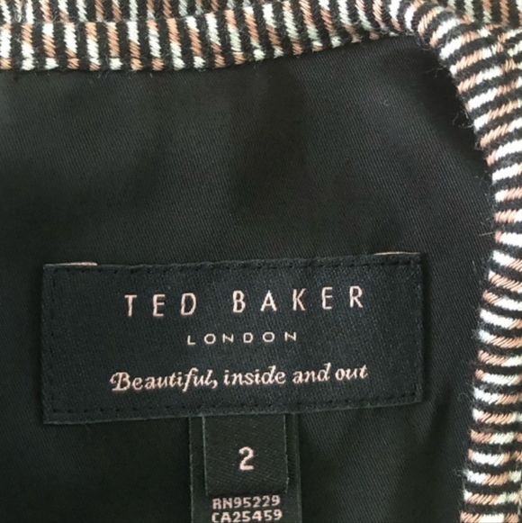Ted Baker ✨️ Brown Striped Wool Top - Picture 6 of 8